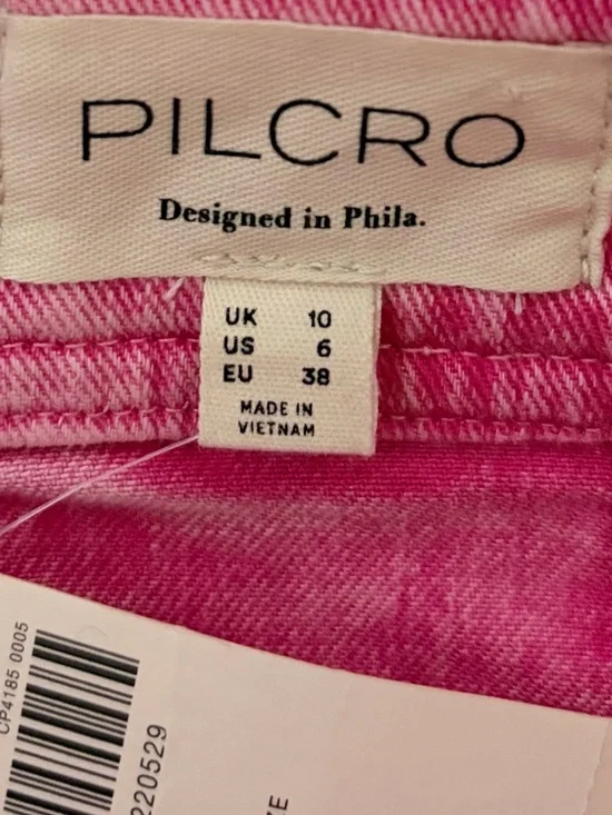 Anthropologie Pilcro Skirt Seamed Flared Mini Skirt Pink Size 6 - Picture 12 of 16